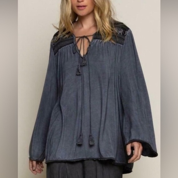 POL Boho long sleeve Relaxed top size S - Picture 5 of 5